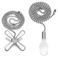 thumbnail image 1 of Luckyn Ceiling Fan Pull Chains, Beaded Ball Light Bulb,Ceiling Fan Pull Chain and Fan Cord Beaded Ball Extension with Connector,Silver, 1 of 7