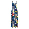 thumbnail image 4 of Pompotops Robes d'Été pour Femmes Décontractées Boho Imprimées à Bretelles Anneau Plage Longue Robe Maxi avec Poches, 4 of 5