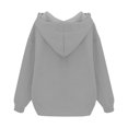 thumbnail image 4 of Timegard Women's Hoodies Sweatshirt Plus Size Side Zipper Split Fall Winter Comfy Oversized Pullover, 4 of 4