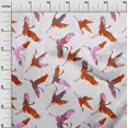 thumbnail image 3 of oneOone Polyester Spandex Orange Fabric Asian Japanese Bird Fabric For Sewing Printed Craft Fabric By The Yard 56 Inch Wide, 3 of 4