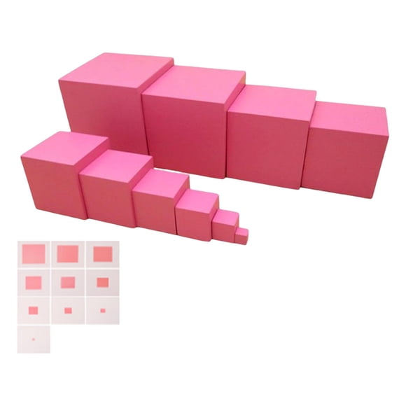 lionlar Montessori Child Observation Pink Cube Intellectual Motor Skill Developing