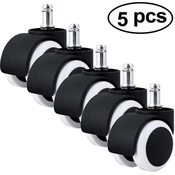 Office Chair Castors (5 Pieces), Quiet Hard Floor Castors Swivel Chair Castors 11mm / 50mm Castor Set For Office Chair Castors Castors