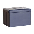 thumbnail image 1 of Siruishop Folding Storage Ottoman Bench Bars Books Blankets Shoes Store Footrest Stool Blue, 1 of 8