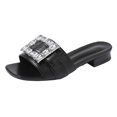 thumbnail image 2 of Cameland Women's Oversized Chunky Rhinestone Flat Flip-flops, 2 of 8