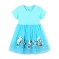 thumbnail image 1 of WEAIXIMIUNG Robes pour Filles 7-8 Robe Fille Tout-Petit Manches Courtes Tunique en Maille Princesse Robes d'Été 7a, 1 of 5