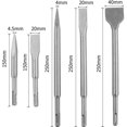 thumbnail image 2 of JinsintoSDS Plus Chisels, 5 Piece Chisel Set with 2 Pointed Chisel and 3 Flat Chisel, Tile Chisel Wide Chisel Drilling Tool for Concrete Tile Building Block, 2 of 5