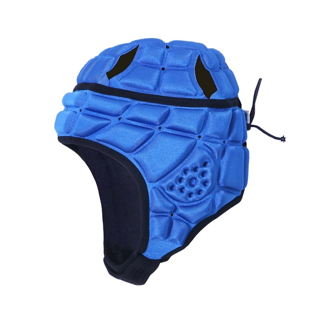 DYNWAVECA Casque de Rugby pour Enfants Casque de Soccer Rembourrage Doux Casque Universel de Soccer pour Planche à Roulettes Soccer Drapeau Soccer Extérieur Couleur Bleue m