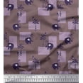 thumbnail image 1 of Soimoi Poly Crepe Fabric Bird,Coconut Tree & Elephant Kids Print Sewing Fabric Yard 42 Inch Wide, 1 of 3