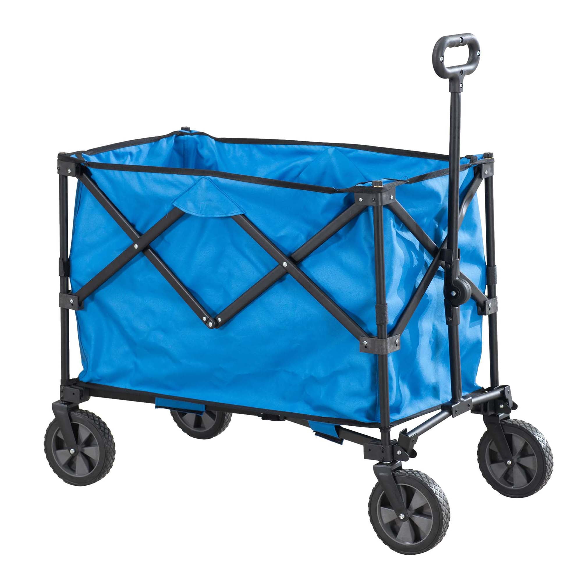 Sunjoy Chariot pliable d'une grande capacité de 255 litres, chariot utilitaire pliable, chariot de plage robuste à grandes roues, chariot de jardin portable pour le camping, la pêche, les sports et l