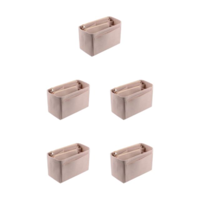 Baohd Fashionable Felt Insert Bag For Women Travel Companion Multi Grid For Partition Storage And Wide beige L 30*15*16cm 5Set