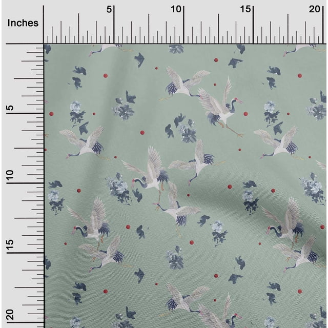 oneOone Viscose Jersey Fabric Dot|Floral & Stork Bird Print Fabric BTY 60 Inch Wide