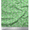 thumbnail image 1 of Soimoi Satin Silk Fabric Leaves & Floral Block Print Sewing Fabric Yard 42 Inch Wide, 1 of 3