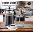 thumbnail image 2 of Toytexx 48oz Stainless Steel French Coffee Press, 12 Cup Coffee Maker with Double Filter & 2 Bonus Screens, 2 of 5