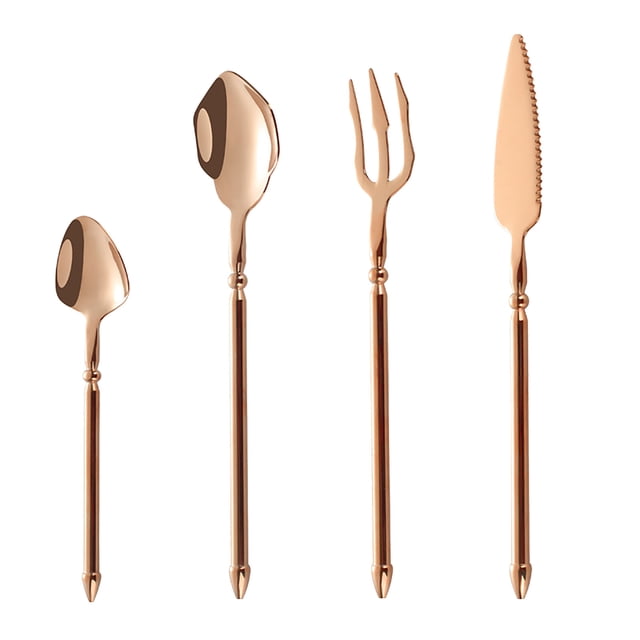Aihimol Silverware Tableware Set of 4 Flatware Silverware Set Forks Spoons and Knives Set Kitchen Utensils Set Ergonomic Durable Dishwasher Safe Silver