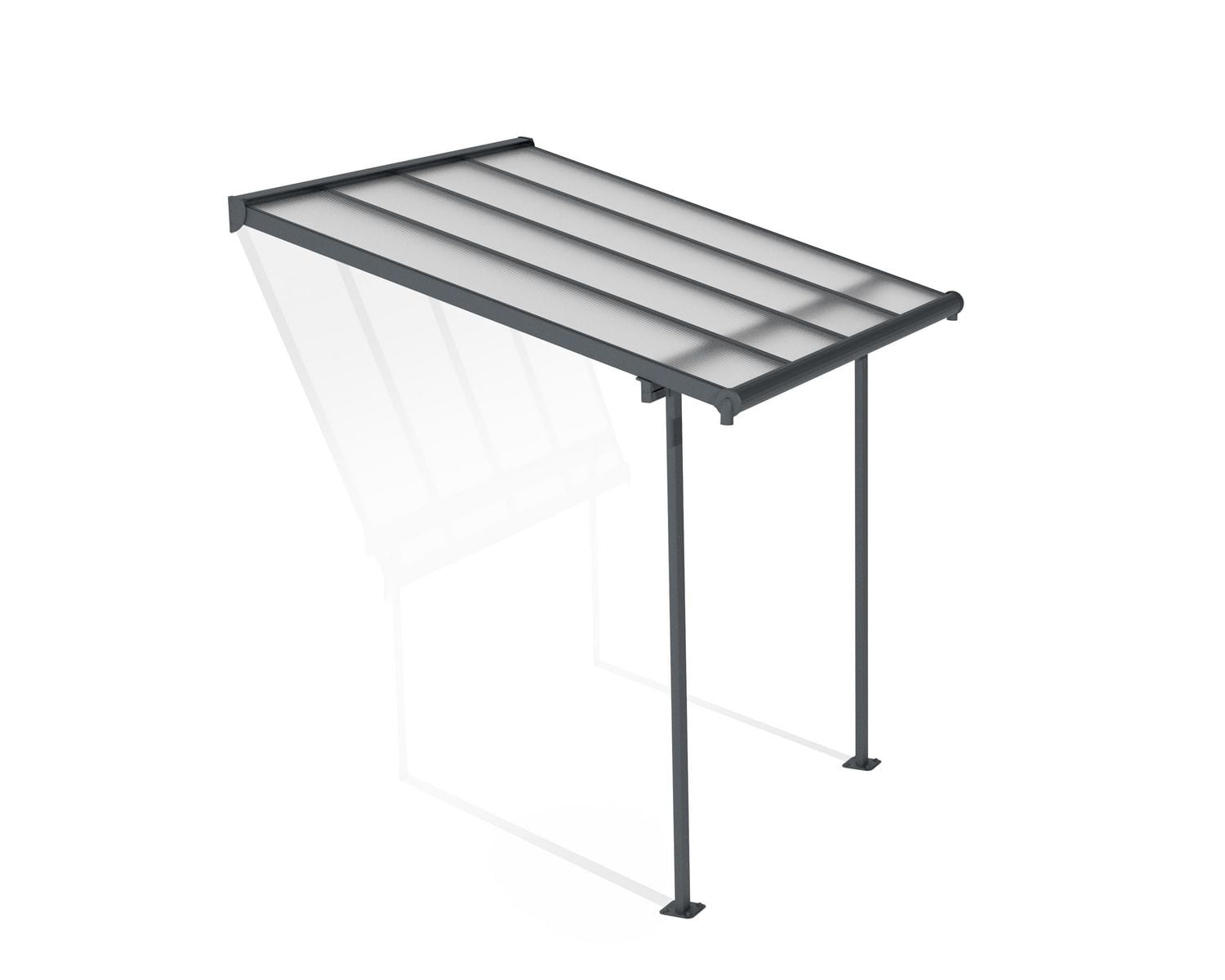 Canopia by Palram Sierra 7,4 pi x 7,5 pi Abri de patio en aluminium - Gris