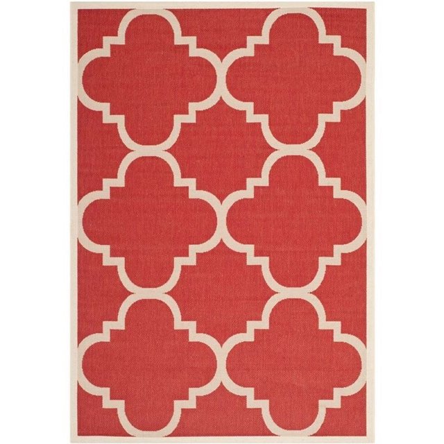 Safavieh Courtyard Red Indoor Outdoor Rug, 4' x 5'7', Machine Made, Polypropylene