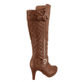 thumbnail image 4 of Bottes à Talons Hauts à Fermeture Éclair à Bout Rond Décontractées pour Femmes Dames Mode (Tan, 5), 4 of 5