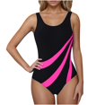 thumbnail image 3 of VBTAPA Women Racerback One Piece Swimsuit Slimming Athletic Training Bathing Suit Full Coverage Color Block Modest Swimwear on Clearance Black M, 3 of 6