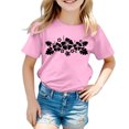 thumbnail image 1 of FhsagQ le 7 Juillet Garçon et Fille Mode Décontractée Imprimé Col Rond Ample Manche Courte T-Shirt Haut Tout-Petit Fille Printemps le 7 Juillet T-Shirts 3T Fille Chandails Taille 10-12 Violet Été 6-7 Ans, 1 of 3