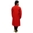thumbnail image 4 of Atasi Ensemble Kurta Pyjama Ethnique pour Homme Chemise de Designer Bollywood Rouge-Petit, 4 of 7