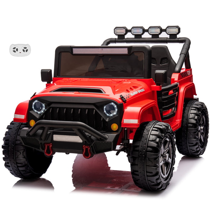 VOLTZ TOYS HVAOC Truck 2-Seater Ride-On Car Toy for Kids with 12V Battery, Open Doors, LED Lights, 2.4G Remote Control and MP3 Player, Battery Powered Electric Vehicle Kids Ages 37+ Mths