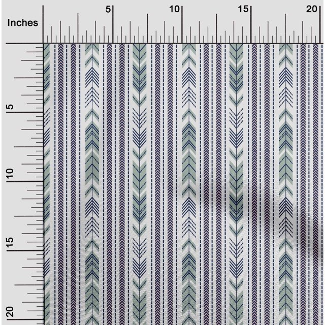 oneOone Polyester Lycra Fabric Arrow & Stripe Geometric Print Sewing Fabric BTY 56 Inch Wide