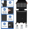 thumbnail image 3 of Eastvita 20-Inch 5-Drawer Rolling Tool Box with Removable Top Box Drawer Liners 4 Utility Hooks (Black), 3 of 7