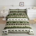 thumbnail image 2 of Wolf Wild Animal Comforter Set Full,Geometric Bear Paw Print Down Comforter,Botanical Pine Tree Woodland Bedding Set Lightweight,Rustic Checkered Buffalo Plaid Soft Cozy Duvet Insert,Reversible, 2 of 6