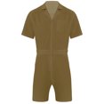 thumbnail image 3 of vastwit Mens Rompers Loose Fit Overalls Solid Color Shorts Jumpsuit Front Zip Uniforms Bodysuit Khaki XXL, 3 of 6