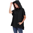 thumbnail image 3 of Womens Oversized Short Sleeve Hoodie Side Slits Pullover Sweater Top, 3 of 5