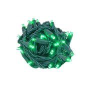 Novelty Lights Coaxial 24 Pack 25 Feet 50 Green LED Christmas String, Commercial Grade Green Wire, Waterproof Connections, Modular Product Line, Connect 43 Sets