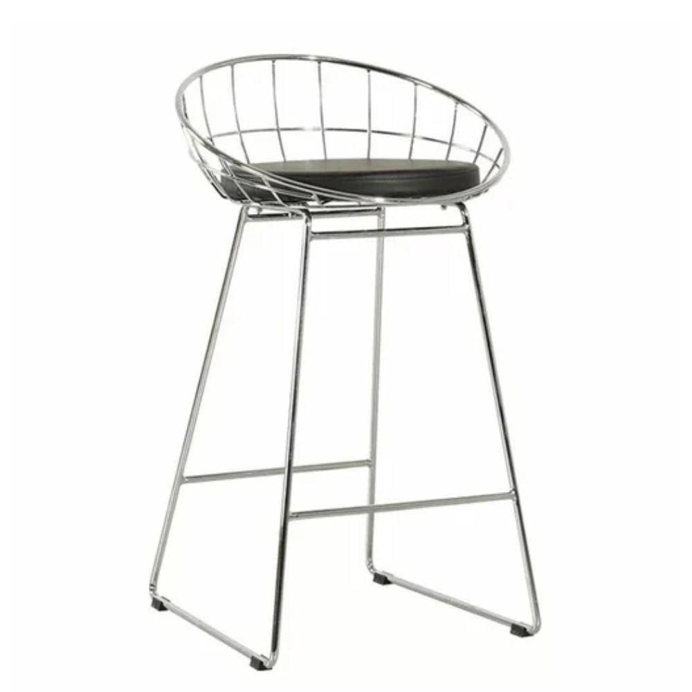 Tabouret romain (26" H x 19,5" L x 21,5" P) Noir - Chrome ENSEMBLE DE 2