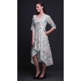 thumbnail image 4 of Bimba Robe Droite Asymétrique pour Femmes en Coton à Pétales Blanches à Imprimé Floral avec Poches, Décontractée, Mi-Longue - Grand, 4 of 4