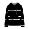 thumbnail image 4 of EGNMCR Sweat à Capuche à Manches Longues pour Femmes, Imprimé Rayé, avec Poches, Automne, 4 of 6