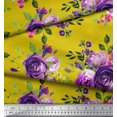 thumbnail image 3 of Soimoi Rayon Fabric Leaves & Rose Flower Decor Fabric Printed Yard 56 Inch Wide, 3 of 3