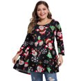 thumbnail image 1 of Charmo Womens Plus Size Top 3/4 Sleeve Flowy Tunic Dress Shirts Loose Fitting, 1 of 5