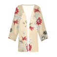 thumbnail image 4 of Pisexur Veste pour Femmes, Cardigans à devant Ouvert, Manteaux Trench, Vestes d'Automne, Chemise Ample Décontractée pour Femmes à Manches 3/4 Imprimée, Hauts, Cardigan, 4 of 5