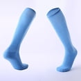 thumbnail image 2 of BYHONG Socks for Women Adult Soccer Socks Solid Color Simple Long Comfortable Breathable Non Running Socks Womens Light Blue One Size, 2 of 4