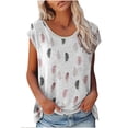 thumbnail image 1 of Blouses à Manches Courtes pour Femmes Femmes Décontracté Imprimé Manches Courtes Col Rond Chandail Blouse T-Shirt Hauts Femmes Hauts à Manches Courtes Femmes Blouse à Manches Courtes Hauts à Manches Courtes pour Femmes, 1 of 5