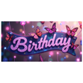 thumbnail image 3 of Colorful Butterfly Themed Happy Birthday Backdrop Banner Party Decorations Photography Props Birthday Party Supplies Decor Background, 3 of 4