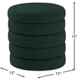 thumbnail image 3 of Meridian Furniture Aphia Green Boucle Fabric Ottoman/Stool, 3 of 4
