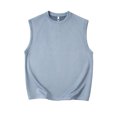 thumbnail image 1 of Dvkptbk Gilet Sans Manches Ample en Suède pour Homme à Col Rond, Chandail Sans Manches à Col Rond, Hauts en Liquidation, 1 of 2