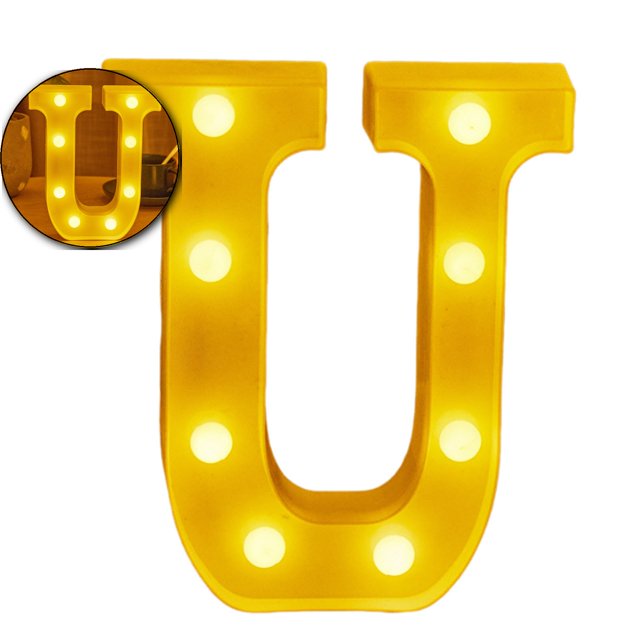 Dvruxg Light Up Letters, Led Letter Lights 26 Alphabet, Decorative Lighted Letter, Battery Powered Led Marquee Letters for Party, Bar, Night Light, Home Decor