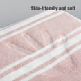 thumbnail image 4 of Bath Towel Large 13.3x30 Inch | Soft Thick Absorbent Fleece | Quick Drying Hotel Spa Gym Pool Shower Home Use | Striped Pattern | Durable Double Stitched Hem | Gray Blue Pink | Single Pack, 4 of 7