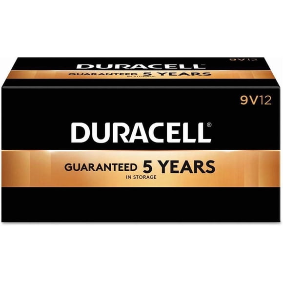 Duracell Coppertop 9V Alkaline Batteries, Long Lasting (Pack of 12)