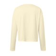 thumbnail image 5 of SNKSDGM Hauts à Manches Longues pour Femmes 2026 Hauts d'Entraînement à Manches Longues pour Femmes Grande Taille Mode Femmes Décontracté Uni Col Rond T-Shirt Court à Manches Longues Haut m, 5 of 5