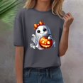 thumbnail image 1 of YLHFASHION T-shirt d'Halloween pour Femmes à Manches Courtes, Col Rond, Graphique, Hauts Imprimés Citrouille, Chandails Décontractés d'Automne 2025, Soldes Aujourd'hui, Liquidation, T-shirt à Manches Courtes pour Femmes, 1 of 4