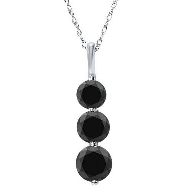 2 1/2ct Pendentif en Trois Pierres avec Diamants Véritables en Or Blanc 14K