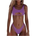 thumbnail image 1 of Birdeem Ensembles de Bikinis pour Femmes, Couleur Unie, Mode Décontractée, à Larges Bretelles, Ajourés, 1 of 8