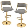 thumbnail image 1 of Gymax Swivel Bar Stool Set of 2 w/ Barrel Back & Footrest Metal Base for Home Bar, 1 of 9